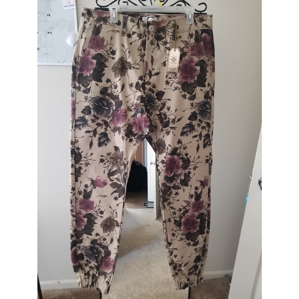 Silence is Golden Floral Joggers